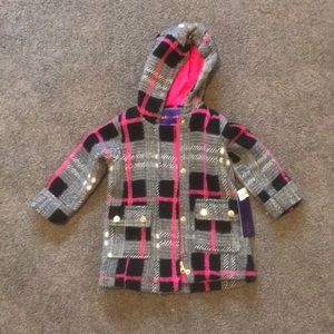 Madden Girl pink plaid Pea Coat. 18m. NWT